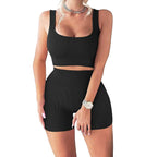 Pantalones Cortos Ajustados de Hilo para Mujer – Shorts Deportivos sin Costuras de Cintura Alta