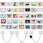 Charm Italiano de Acero Inoxidable – Diseño Ball No.8, Corazón, Cereza, Arcoíris, Gatos y Flores para Pulseras de 9mm
