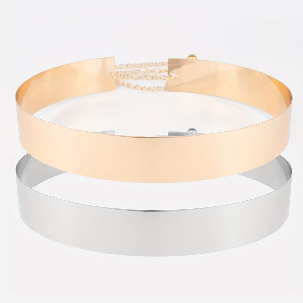 Cinturón Metálico Dorado Clásico – Cadena Ajustable para Mujer