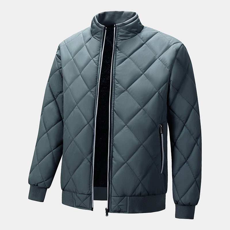 Chaqueta de algodón acolchada con cuello alto para hombre, moderna y cálida, estilo papá
