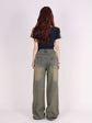Retro Tattered Jeans Pants Love Wide Leg Jeans