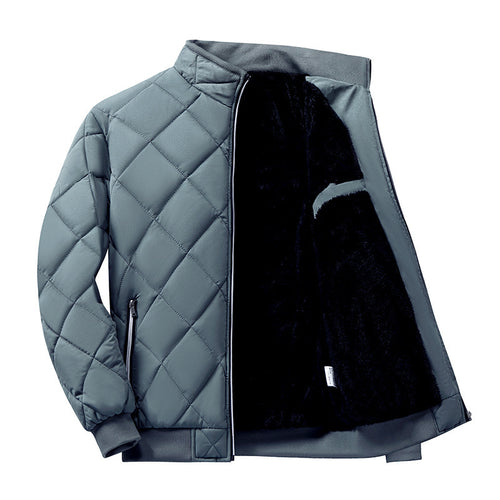 Chaqueta de algodón acolchada con cuello alto para hombre, moderna y cálida, estilo papá