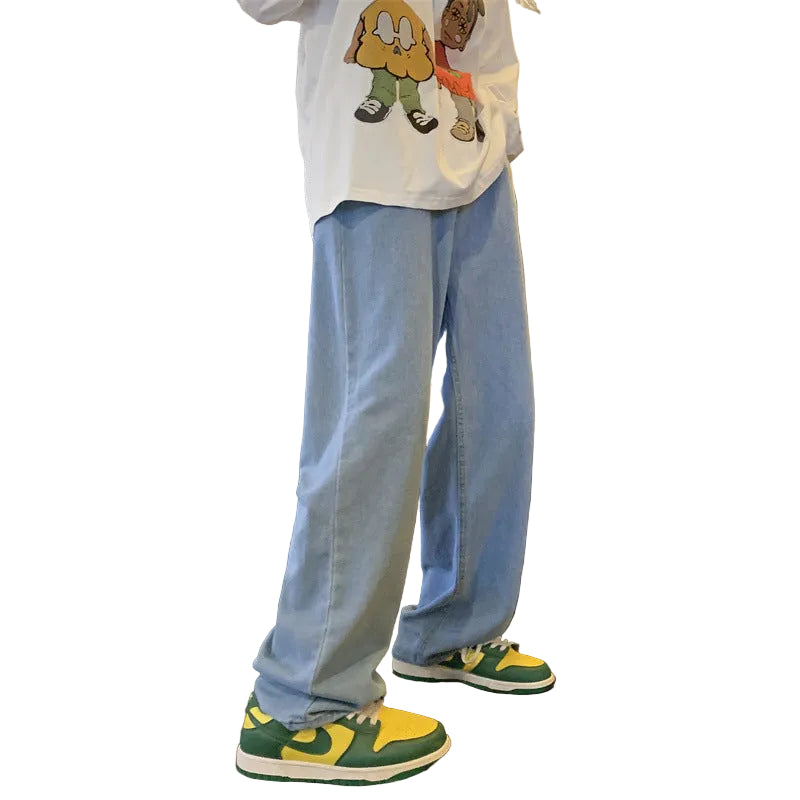 Pantalones vaqueros rectos holgados retro para hombre