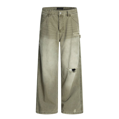 American Retro Tattered Jeans Jeans