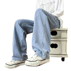 Vaqueros rectos desgastados para hombre