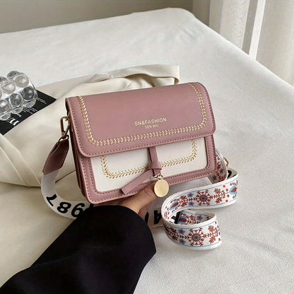 Bolso Bandolera Mujer Elegante - Cartera Cruzada con Hebilla Decorativa