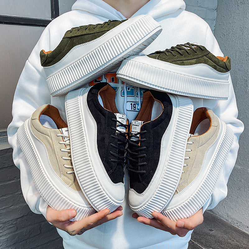 Zapatos blancos de moda para exteriores con cordones y transpirables para hombre