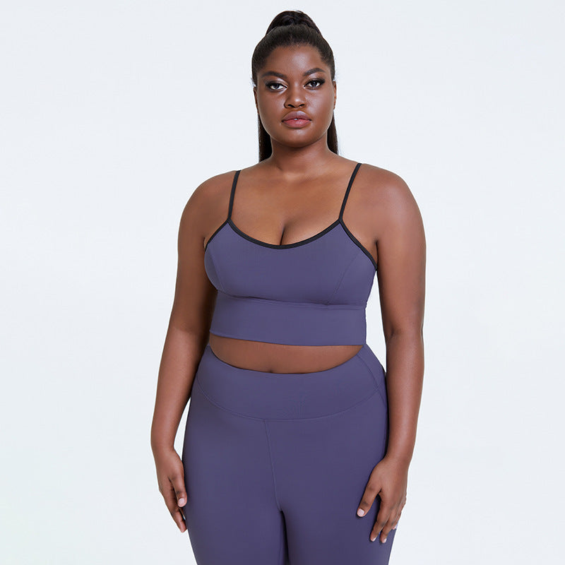 Ropa de yoga para mujer, talla grande, color sólido