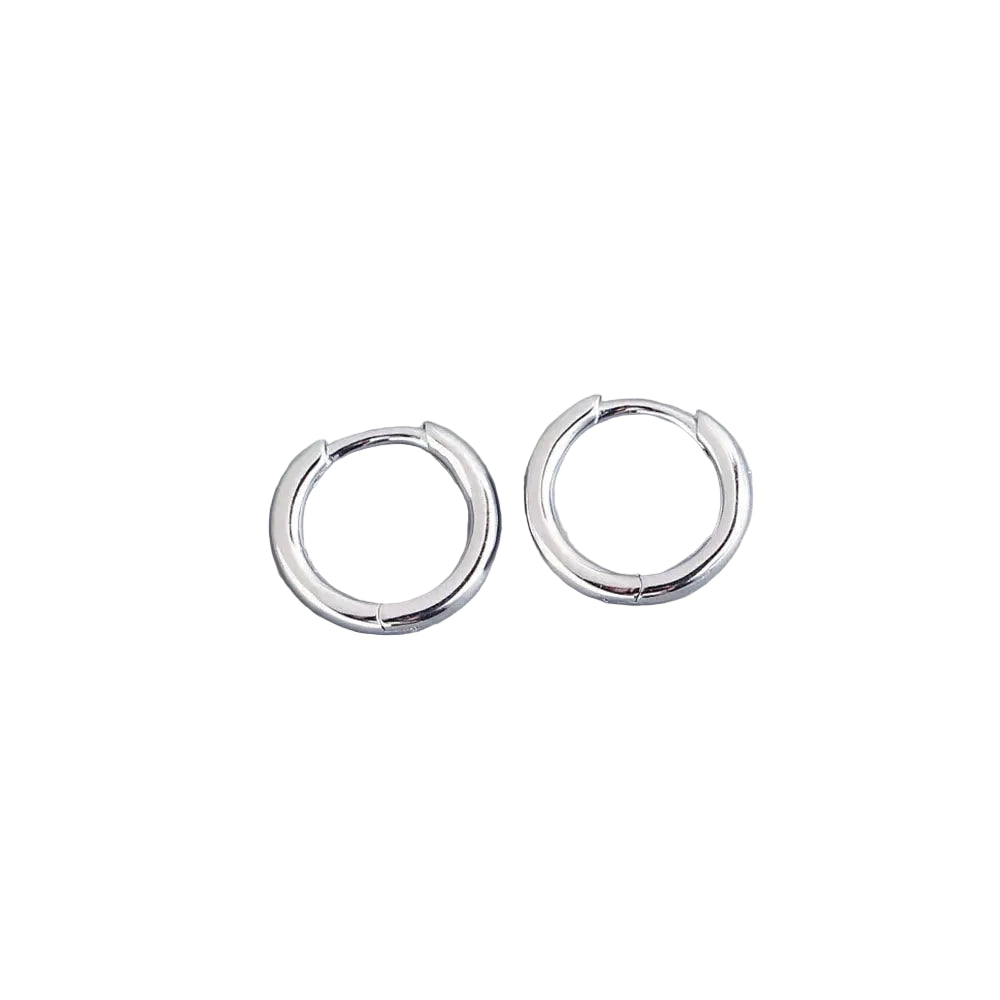 1 par de aretes tipo argolla minimalistas de acero inoxidable.
