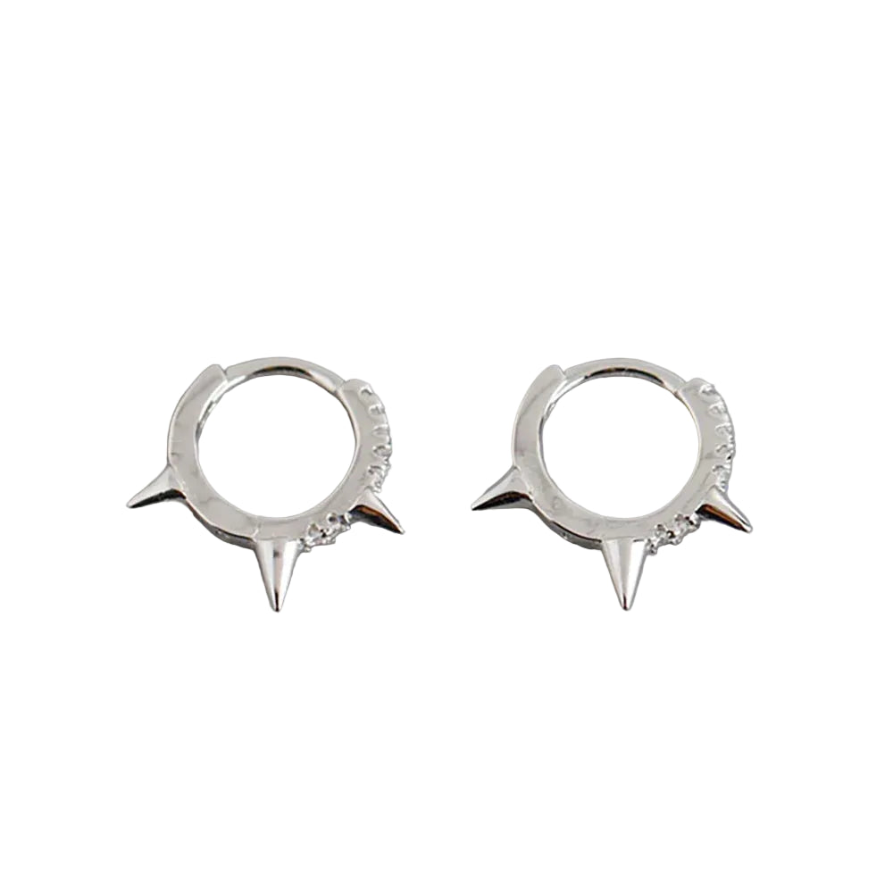 1 par de aretes tipo argolla minimalistas de acero inoxidable.