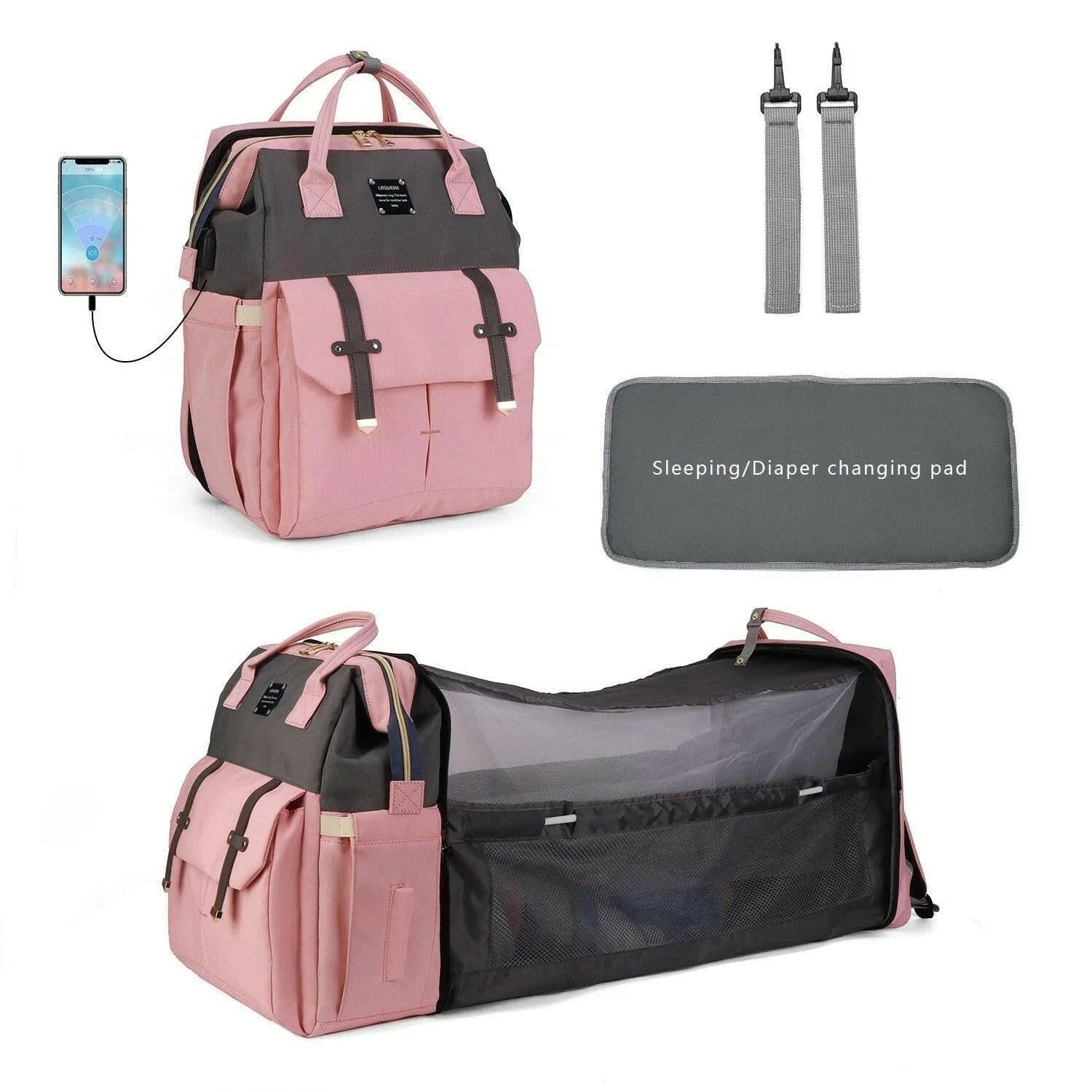 Mochila bolsa maternidade térmica 4 em 1 - A.S Foco