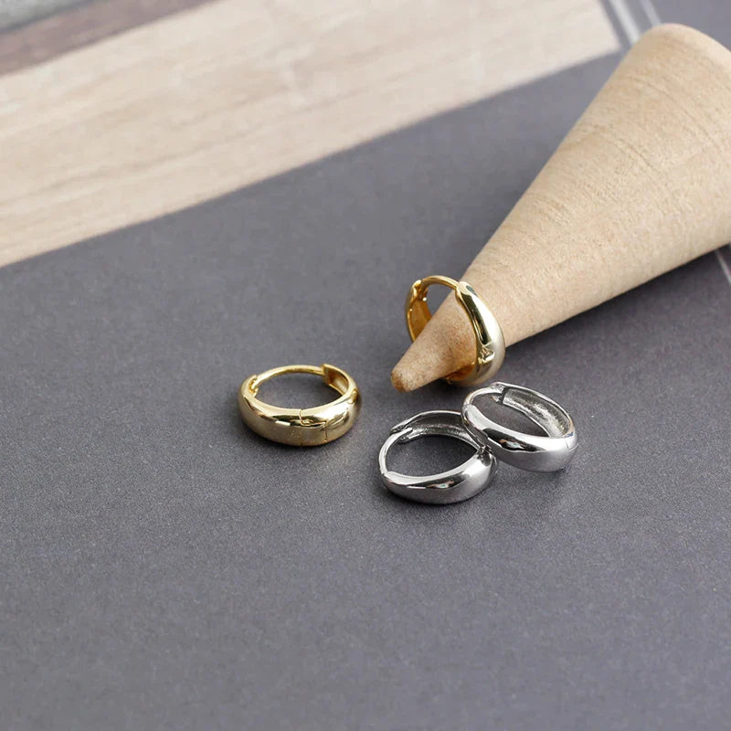 WANTME-Pendientes de aro góticos de plata de ley 925 para mujer.